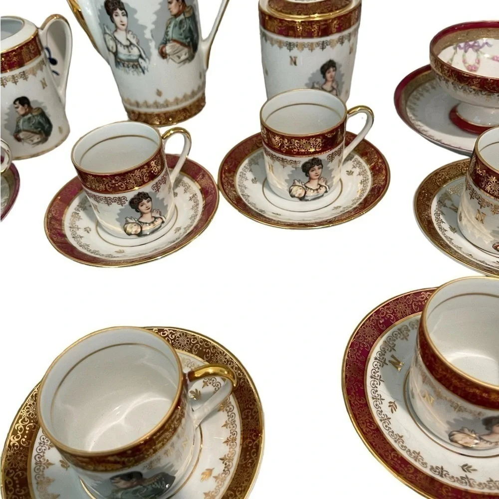 Emperor Napoleon Bonaparte  Expresso set Porcelaine De Luxe FD Made in France